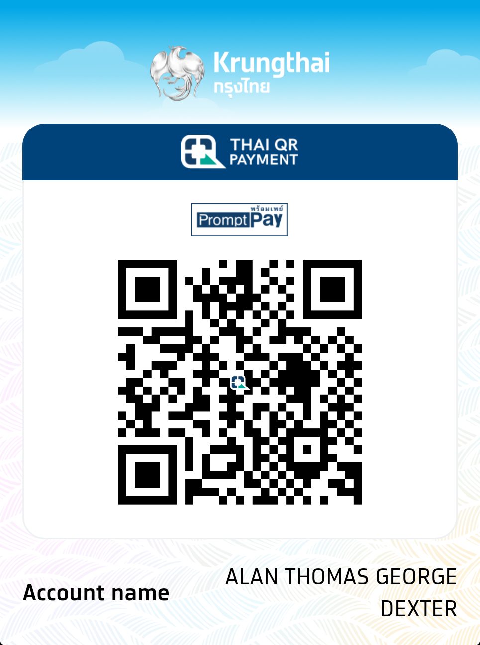 PromptPay QR for Mr. Dex